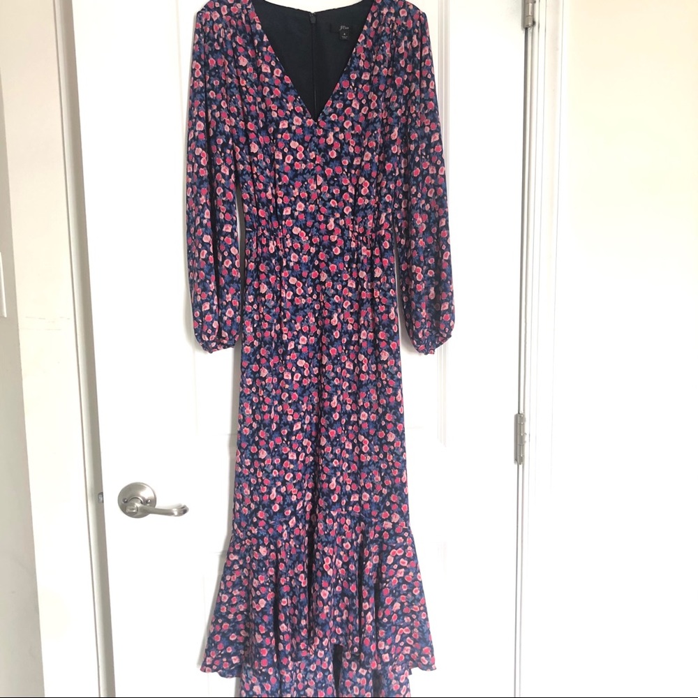 NEW J.Crew Pink Floral Modest Midi Dress